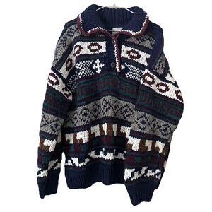 VTG‎ Nuevo Americana Handknit Wool Sweater CA23161